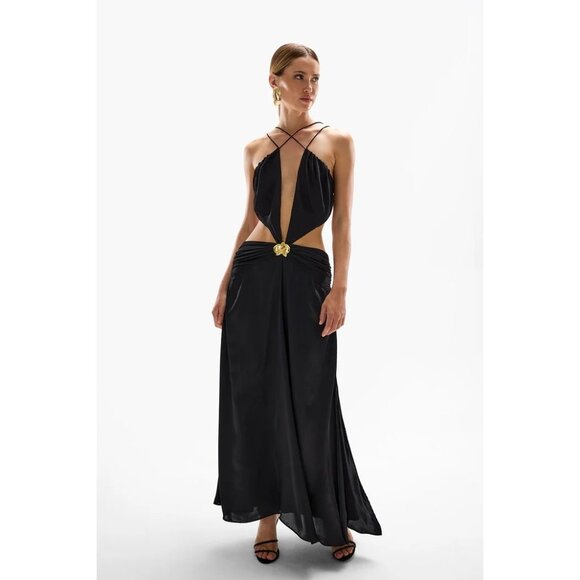 CIN CIN Ivy Orchid Maxi Dress in Black Small New Womens Long Gown - Picture 13 of 13